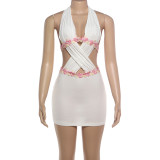 SC Sleeveless Backless Hollow Out Mini Dress GZJQ-K6D07078A