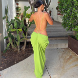 SC Sexy Backless Solid Color Maxi Dress GZJQ-K6D07649A