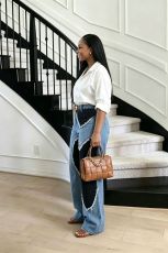 SC Plus Size Color Block Patchwork Heart Jeans GYLN-9642