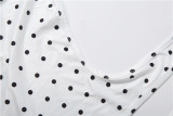 SC Polka Dots Print Halterneck Fifth Jumpsuit GZJQ-K6Q08075A