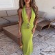 SC Solid Color Deep V Neck Backless Maxi Dress XEF-K6D05840A