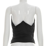 SC Solid Color Sling V Neck Backless Tops GSZM-Y26TP170