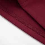 SC Solid Color Lapel Zipper Two Piece Skirts Set GSZM-D26ST167