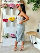 SC Plus Size Character-Printed Cropped Jeans GYLN-9082