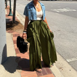 SC Solid Color Patchwork Wide Leg Pants AIL-350