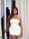 SC Halterneck Rhinestone Beaded  Mini Dress GMYU-9915