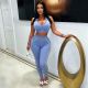 SC Sleeveless Lapel Skinny Two Piece Pants Set GFCF-1473