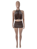 SC Sexy Loose Backless Two Piece Short Set SHD-9986