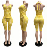 SC Halterneck Polka Dots Print 2 Piece Set CM-60515