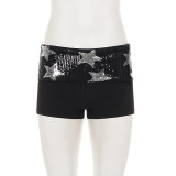 SC Star-shaped Sequins Denim Shorts GPKJ-MR49349
