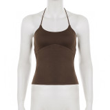 SC Solid Color Halterneck Sport Tank Top GPKJ-MR44623