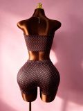 SC Polka Dots Print Wrap Chest Top Shorts Suit GTGE-MH1015