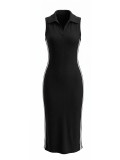 SC Sleeveless Stripe Patchwork Maxi Dress HNIF-YY044