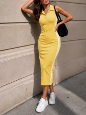 SC Sleeveless Stripe Patchwork Maxi Dress HNIF-YY044
