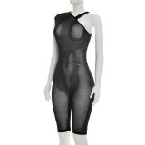 SC Mesh Off Shoulder See Through Romper MXBF-J26JP150