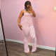 SC Polka Dots Print Halterneck Two Piece Pants Set MXBF-D26ST115