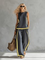 SC Loose Sleeveless Tops Two Piece Pants Set GWDS-260409