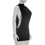 SC Sexy Sleeveless Chain Mini Dress MXBF-J26DS135