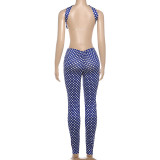 SC Polka Dots Print Wrap Chest Top Pants Suit SHMF-6208