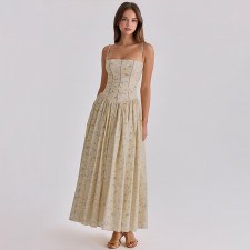 SC Floral Print Spaghetti-Strap Maxi Dress LJSF-D6421412X