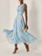 SC One-shoulder Floral-print Chiffon Maxi Dress GWDS-250643