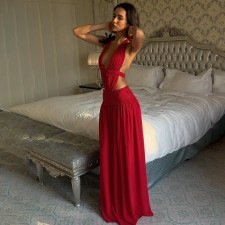 SC Lace Patchwork Backless Tie Up Maxi Dress LJSF-D6321250X