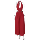 SC Lace Patchwork Backless Tie Up Maxi Dress LJSF-D6321250X