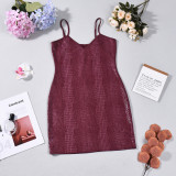 SC Animal Print Sling Mini Dress GFRT-32841DBY