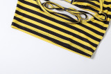 SC Stripe Tie Up Bikini Beach Three Piece Swimsuit GZJQ-K6S07238A
