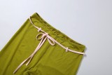 SC Contrast Color Sling Top Fifth Pants Suit XEF-K6S09860A