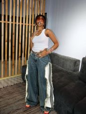 SC Plus Size Stripe Patchwork Loose Straight Jeans GYLN-1652