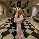 SC Solid Color Irregular Backless Maxi Dress GYME-K6D02425A