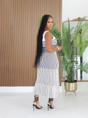 SC Stripe Sleeveless Midi Dress SFY-872