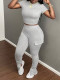 SC Solid Color Pleated Flare Pants Two-Piece Set SHD-8000