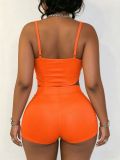 SC Solid Color Sling Tank Top Short Set SHD-8007
