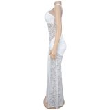 SC Lace Slash Shoulder Maxi Dress GFYX-7692