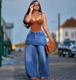 SC Fashion Washed Straight Jeans GAKF-60401