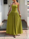 SC Solid Color Big Swing Tube Top Maxi Dress GSRX-8813