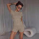 SC Short Sleeve T Shirt Two Piece Shorts Set DLSF-K6S08622A