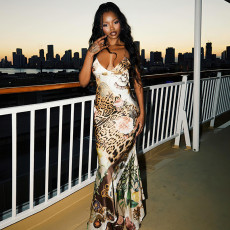 SC Sexy Backless Print Maxi Dress DLSF-K6D07022A