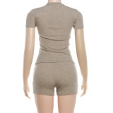 SC Short Sleeve T Shirt Two Piece Shorts Set DLSF-K6S08622A