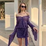 SC Mesh Backless Tie Up Mini Dress GLAG-D5C21067H