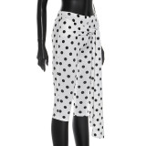 SC Polka Dot Print Tie Up Seventh Pants GSBW-C26PT109