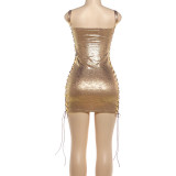 SC Solid Color Sling Bandage Dress XEF-K6D08022A