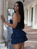 SC Halterneck Backless Mini Puff Dress  MIL-L336