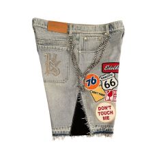 SC Embroidered Patchwork Denim Shorts GZLX-2024