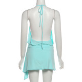 SC Sleeveless One Shoulder Backless Two Piece Skirts Set GYME-K6S06124A