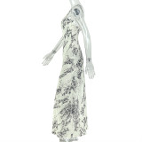 SC Print Halterneck Backless Maxi Dress GJYO-JD305387