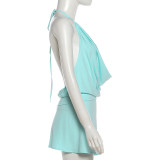 SC Sleeveless One Shoulder Backless Two Piece Skirts Set GYME-K6S06124A