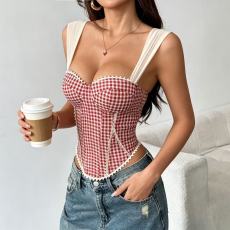 SC Print Backless Bandage Tank Top GPBY-VE8427
